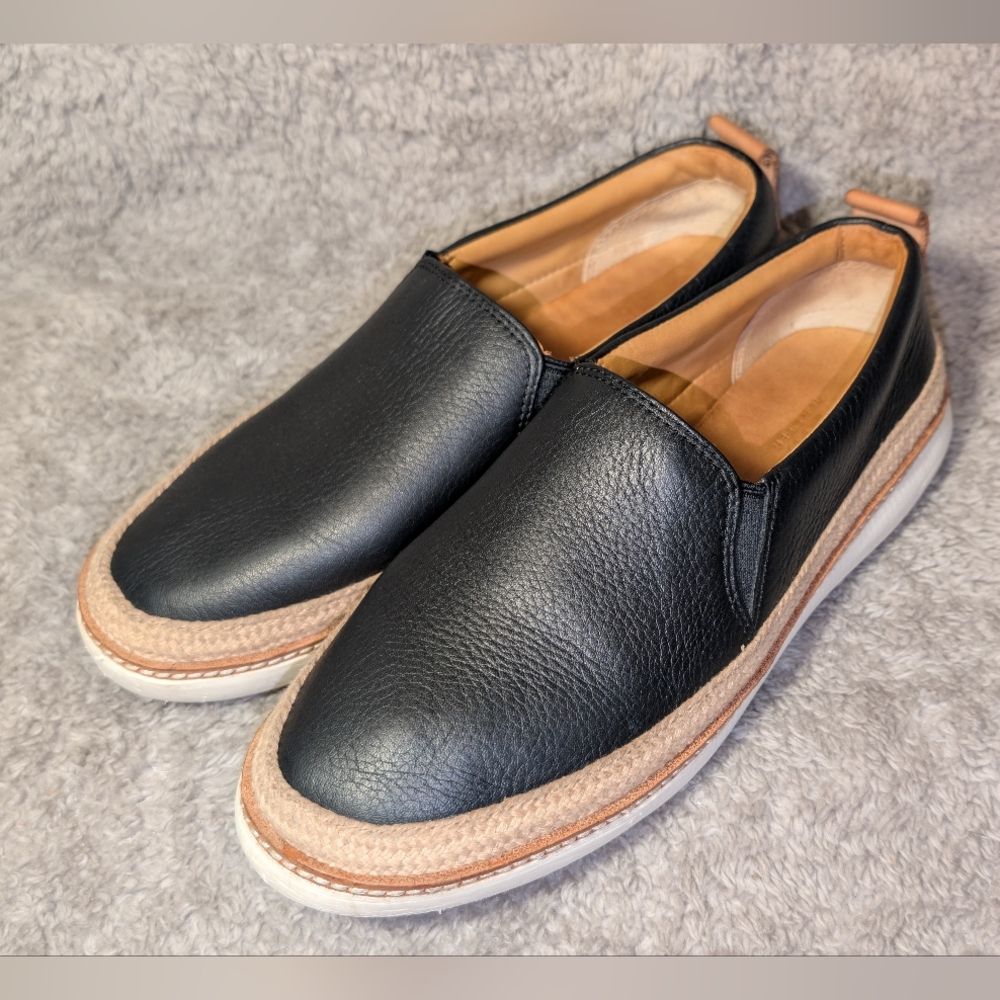 ⚓Sperry⚓ Black Genuine Leather Slip On Loafers Women's Size 6.5